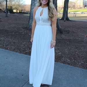 Winter white formal dress